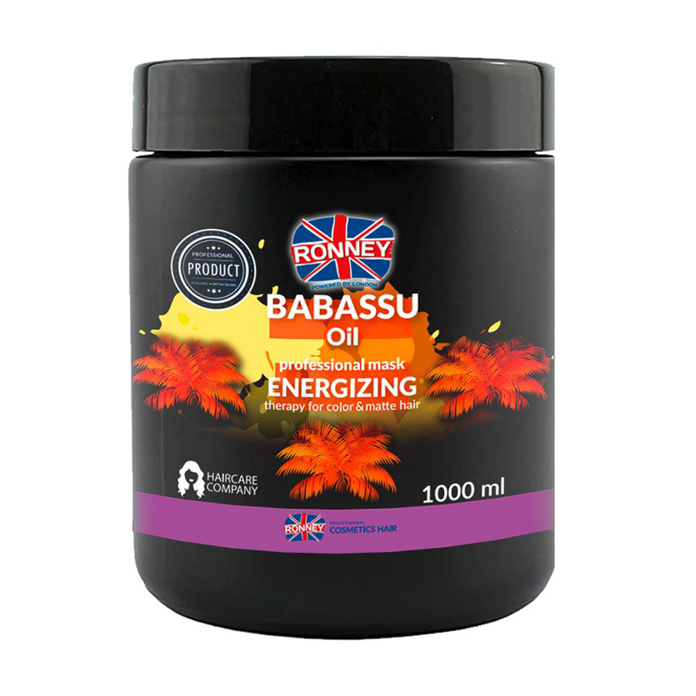 Маска Ronney Babassu Oil Energizing Mask для фарбованого волосся, з олією бабасу, 1 л